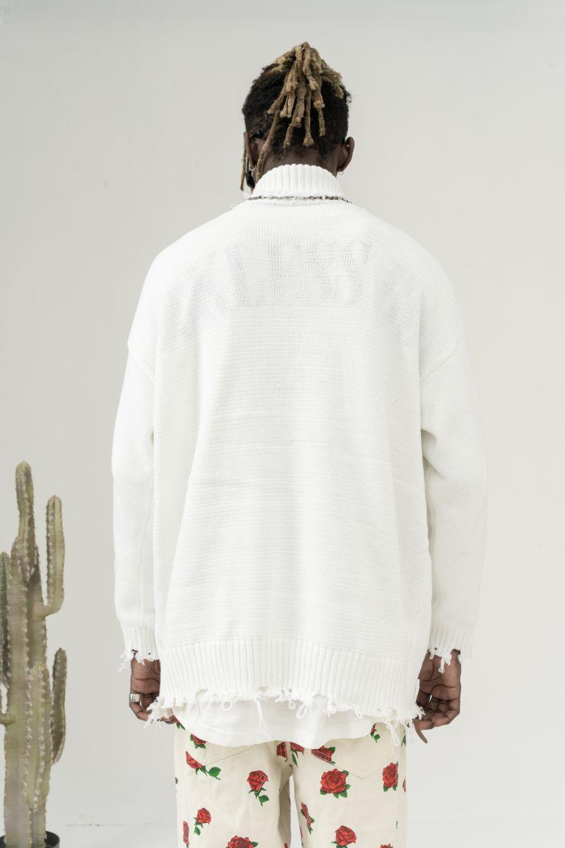 CZ Ripped Knit Turtleneck - UK Only