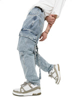 OO Straps Straight Washed Jeans