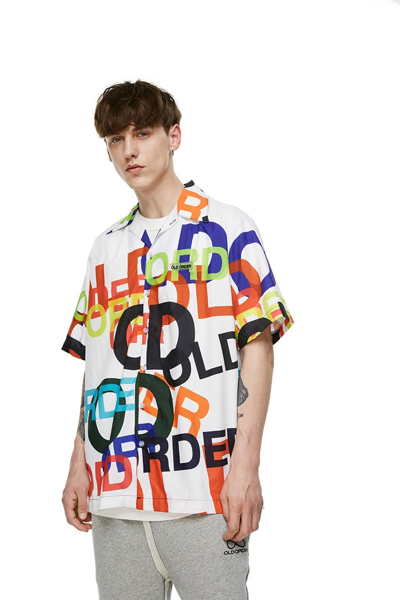 Old Order All Over Logo Full Print Cuban Shirt