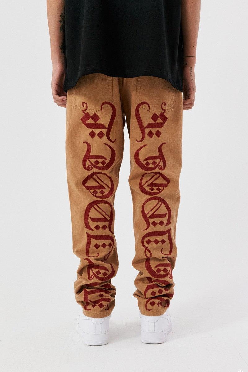 Antidote Embroidered Logo Straight Trousers