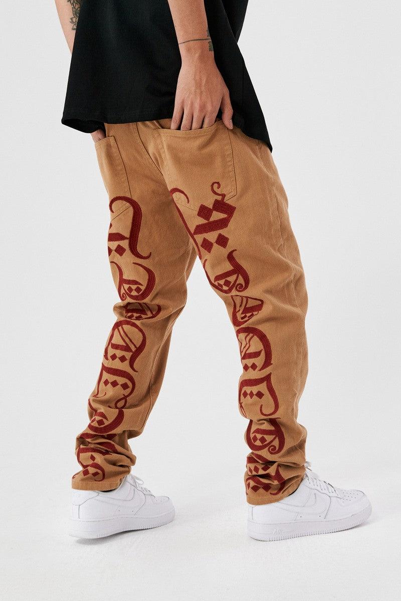 Antidote Embroidered Logo Straight Trousers