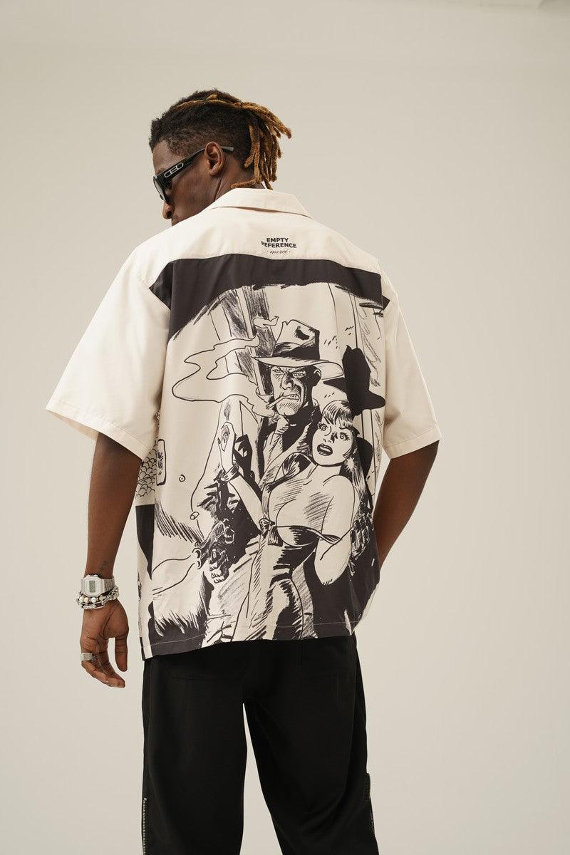 Empty Reference Killer Print Retro Cuban Shirt