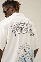 Empty Reference Hand Drawn Flowers Cuban Shirt