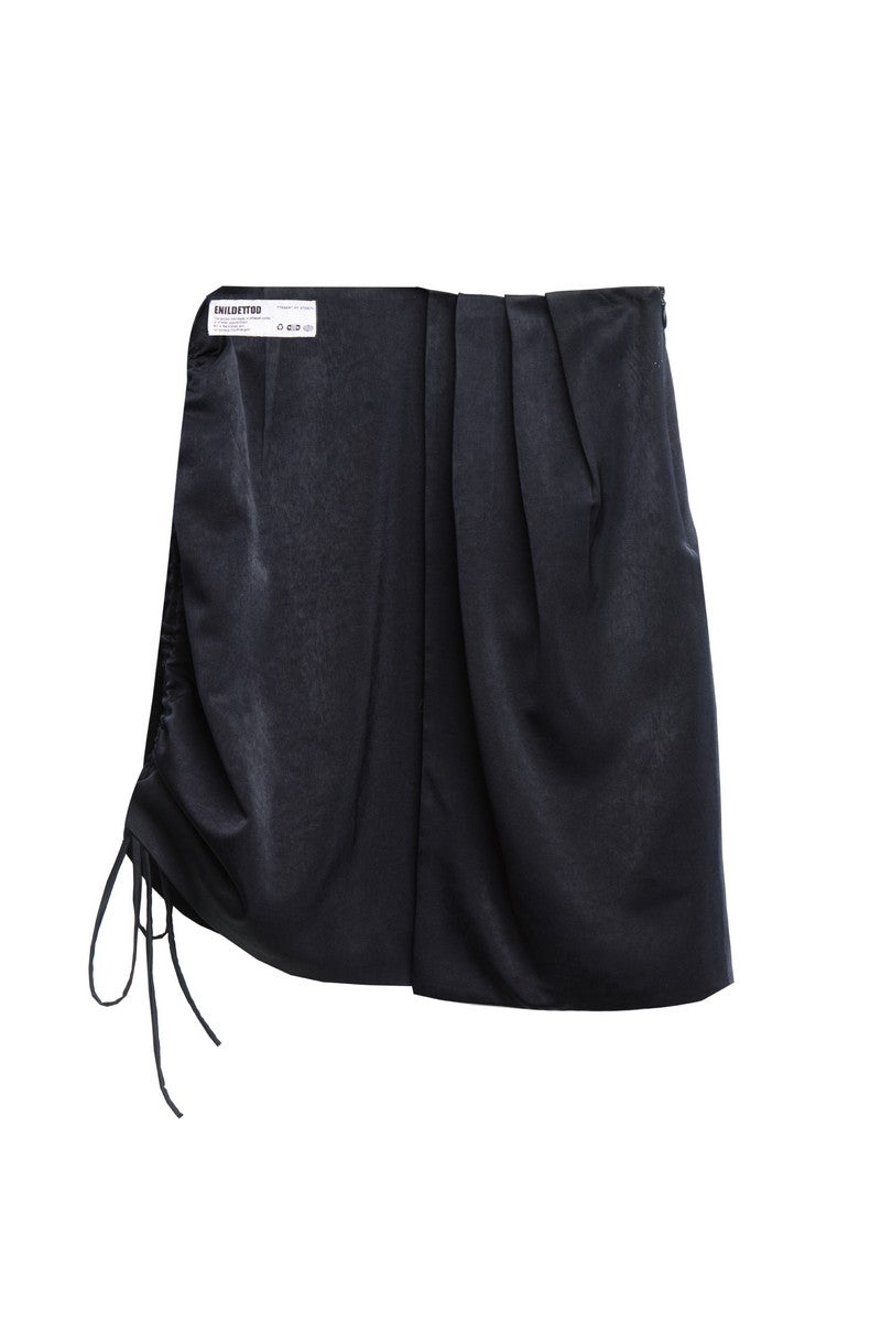 STEEPC Pleated Stitched Velvet Skirt