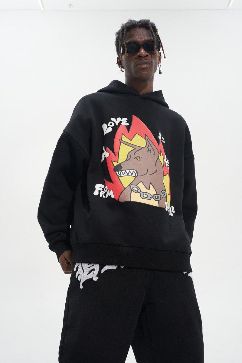 Dog From Hell Puff Print Hoodie