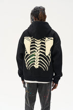 Skeleton Puff Print Hoodie