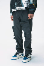 Antidote Multi-Pocket Gray Straight Trousers