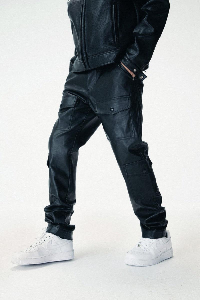 Antidote Multi-Pocket PU Leather Trousers - UK Only