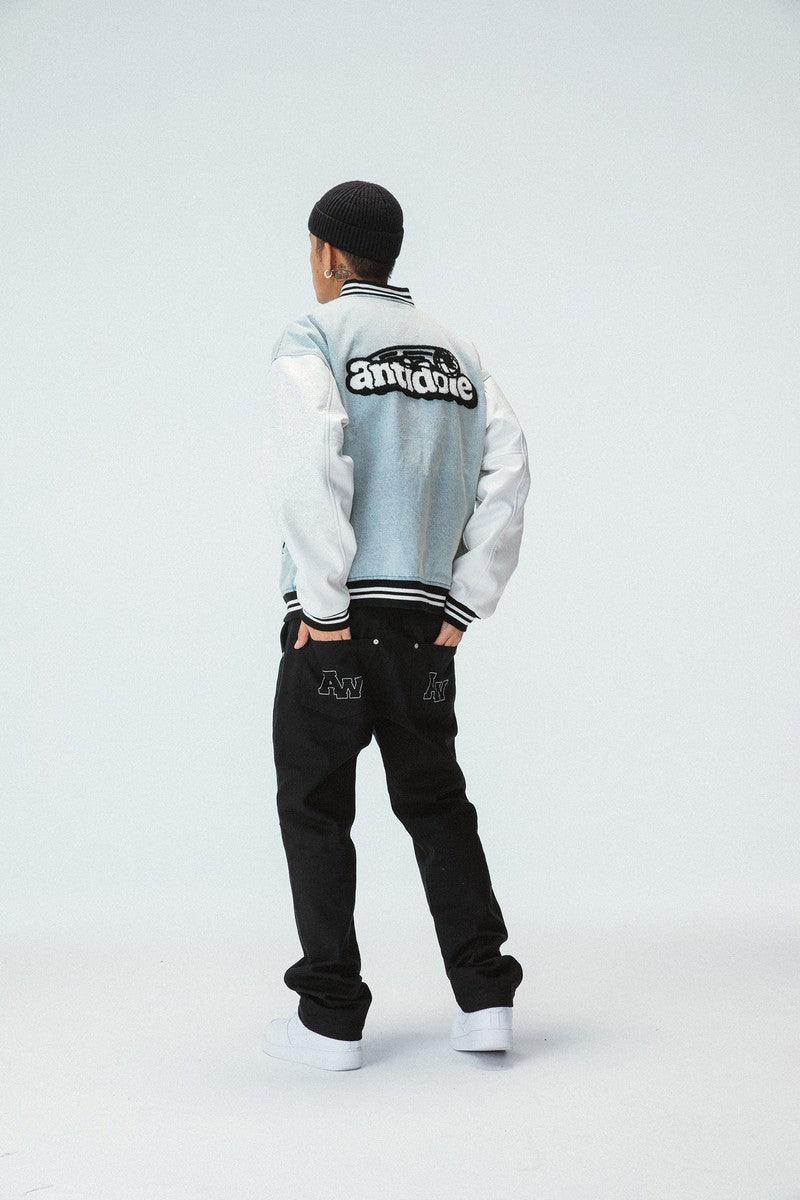 Copping Zone on X: Embroidered Clouds Varsity Jacket  link in bio # streetwear #fashion #denim #nike #kicks #sneakers   / X