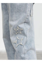 CZ Stars Patches Flared Jeans - UK Only