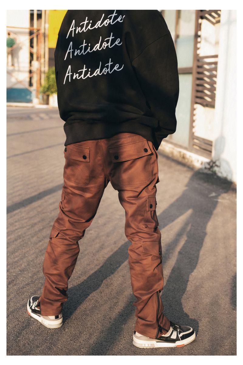 Antidote Brown Multi Pocket Adjustable Trousers
