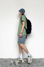 CZ Sunflower Printed Jeans Shorts