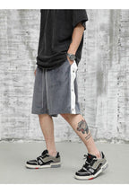 CZ Velvet Buttons Shorts
