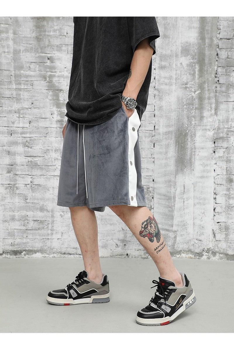 CZ Velvet Buttons Shorts
