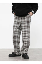 CZ Plaid Loose Straight Trousers