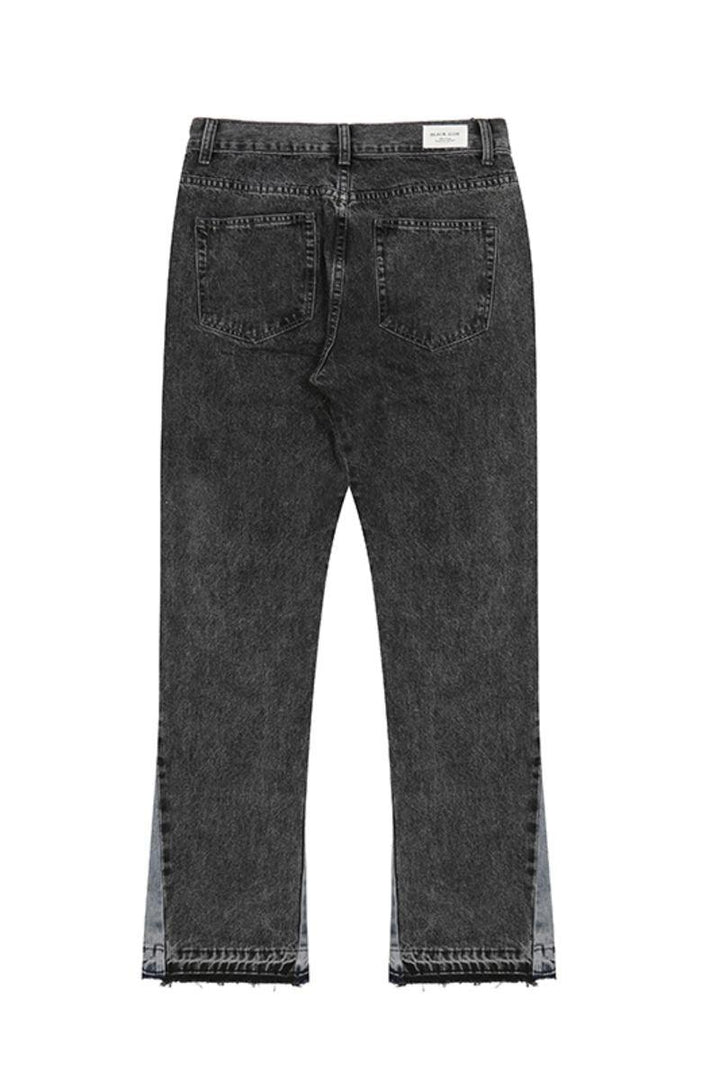 CZ Washed Stitched Flared Jeans
