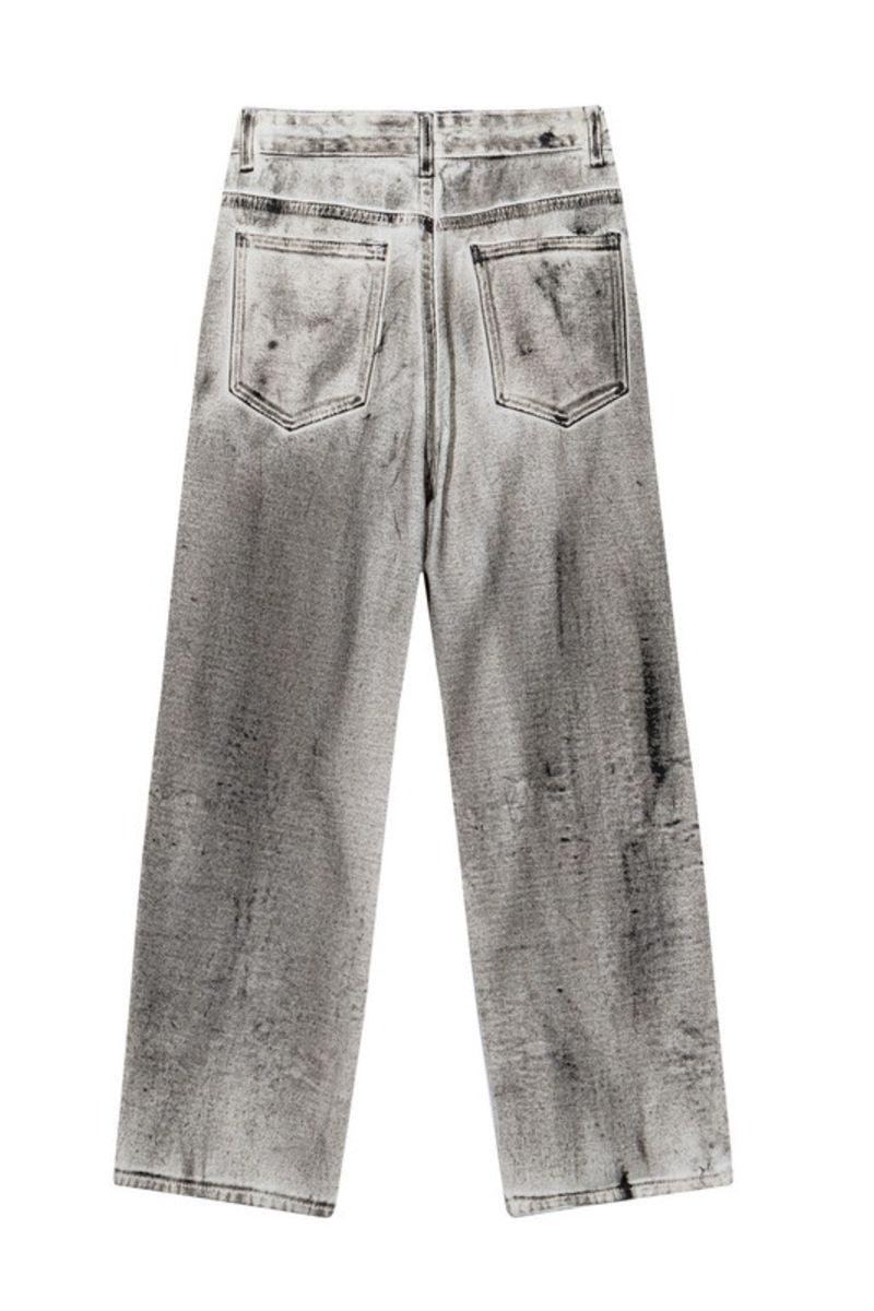 CZ Washed Ink Stained Loose Jeans