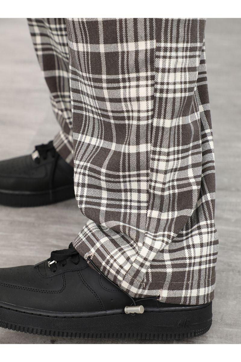CZ Plaid Loose Straight Trousers