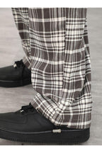 CZ Plaid Loose Straight Trousers