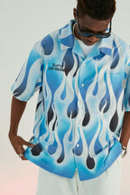 Empty Reference Flame Gradient Logo Cuban Shirt