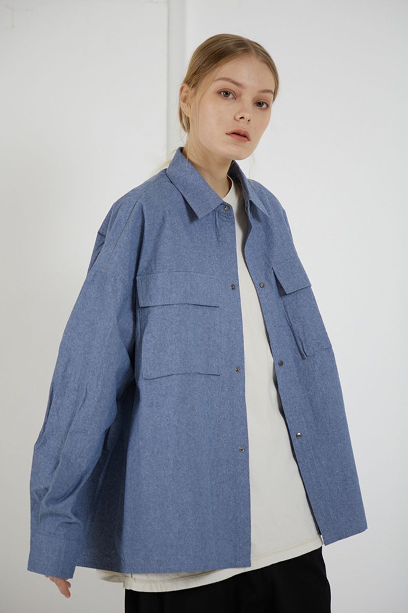 THINGY Blue Loose L/S Shirt