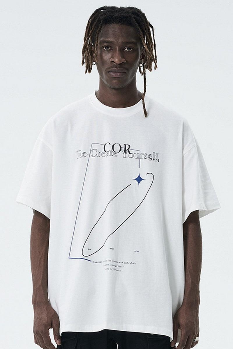 Center of Rotation Geometric Print Logo Tee