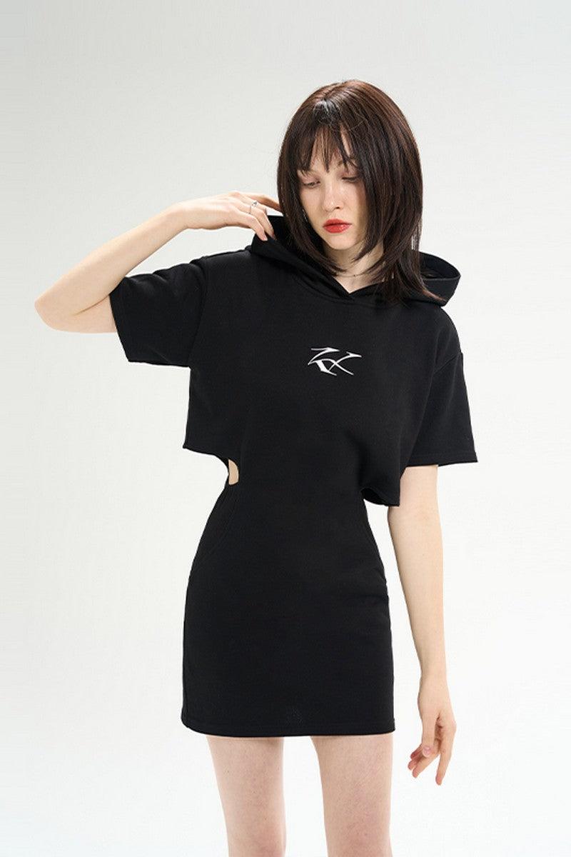 Hollow Waist Logo Dress