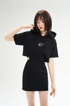 Hollow Waist Logo Dress