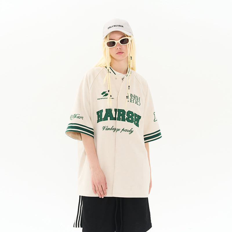 Vintage Embroidered Logo Jersey Shirt