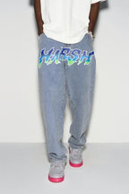 Gradient Logo Loose Jeans