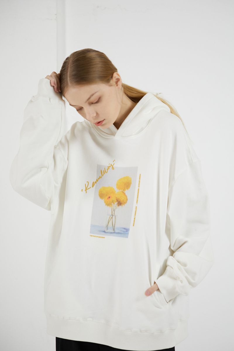 THINGY Sunflowers Oil Painting Hoodie