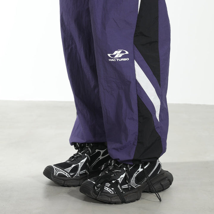 Contrast Stitched Adjustable Racing Trousers