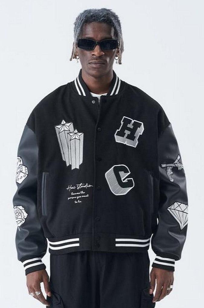 H/C Angel Embroidered Varsity Jacket - UK Only
