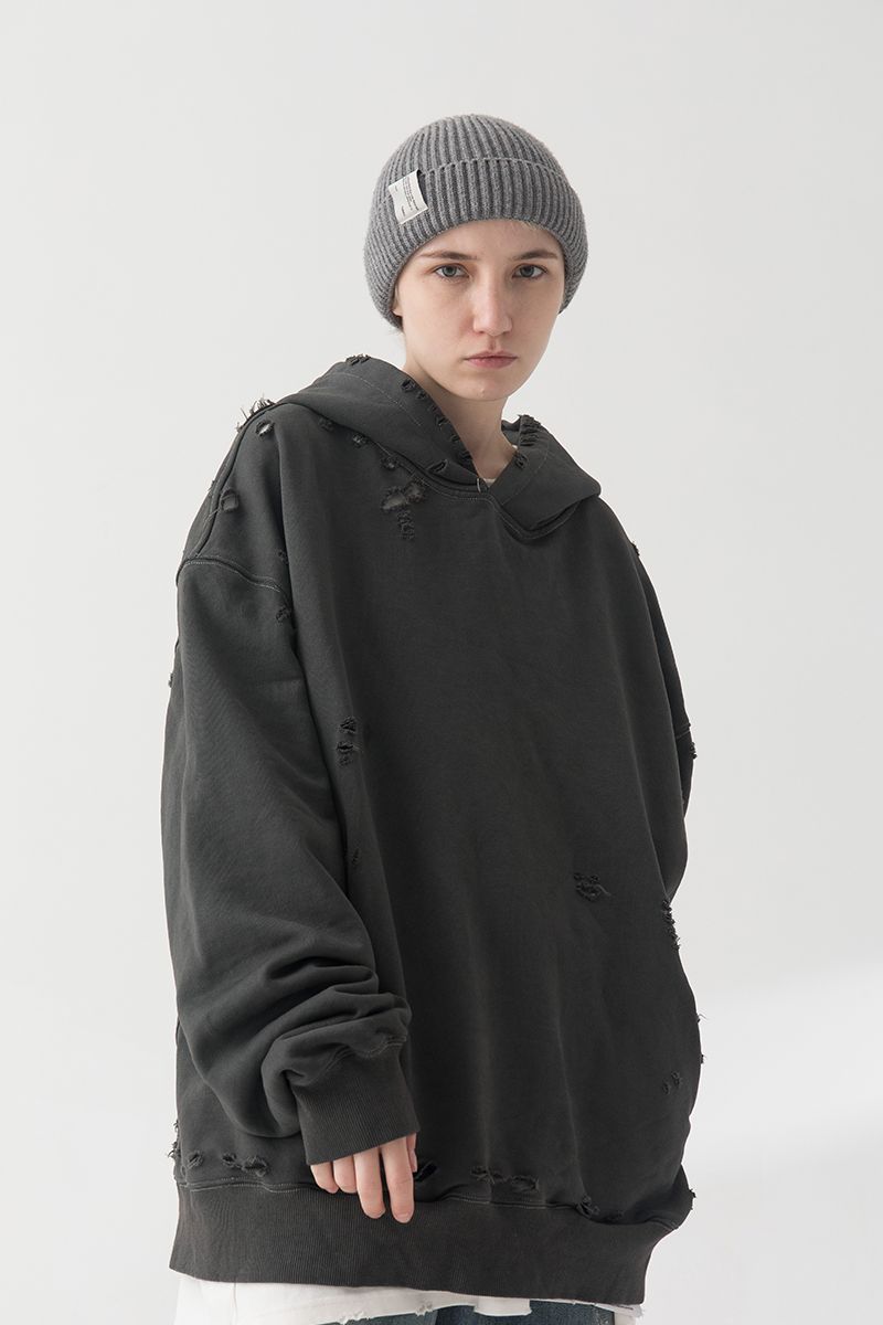 THINGY Distressed Dark Hoodie