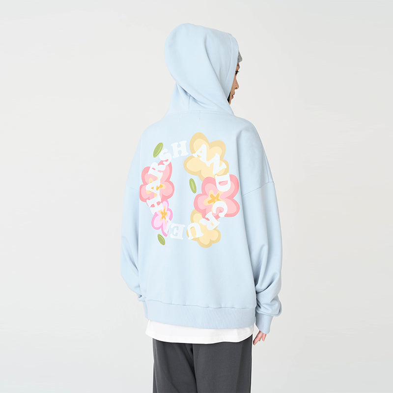 Handpainted Flowers Ring Printed Sweater