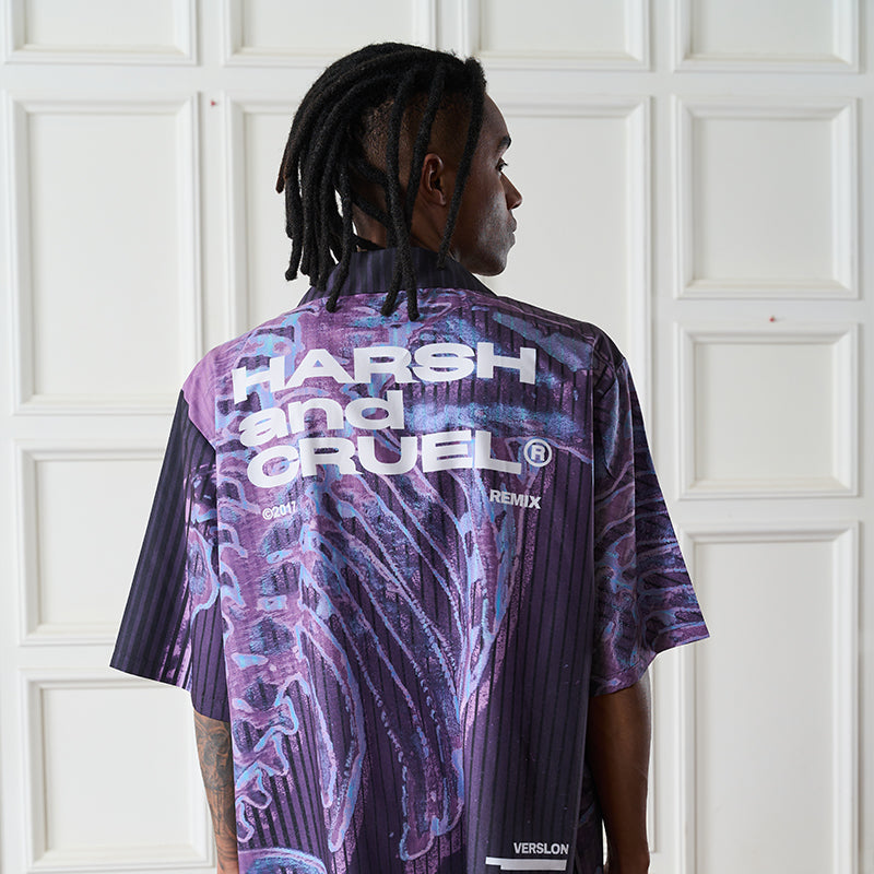 Cyber Skeleton Full Print Cuban Shirt