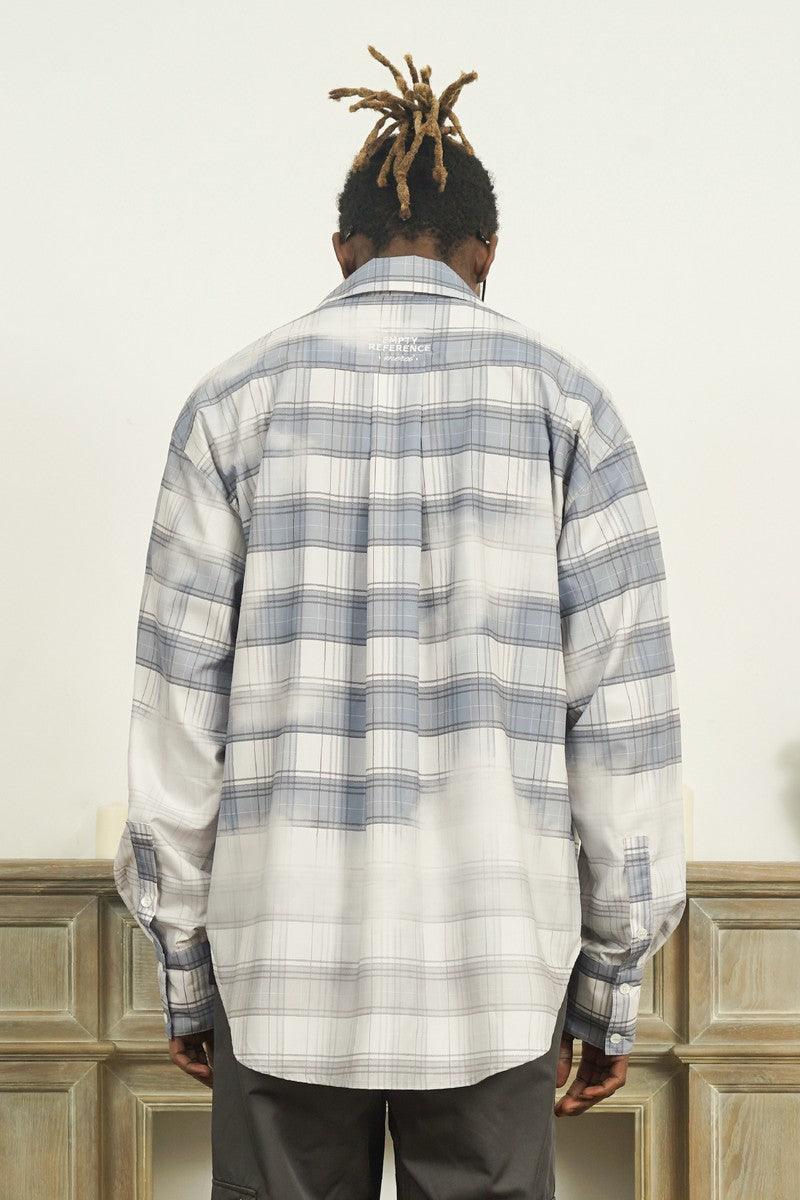 Empty Reference Faded Checkered Long Sleeve Shirt