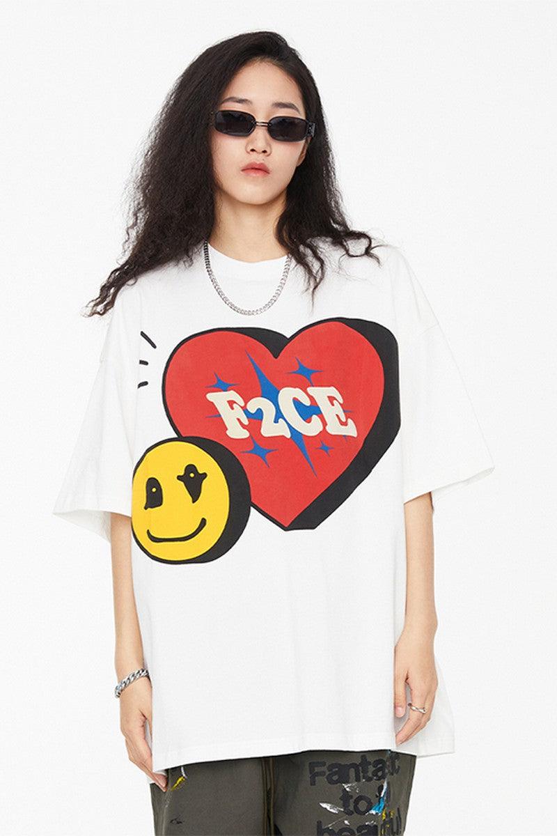 F2CE Foam Print Smiley Logo Tee