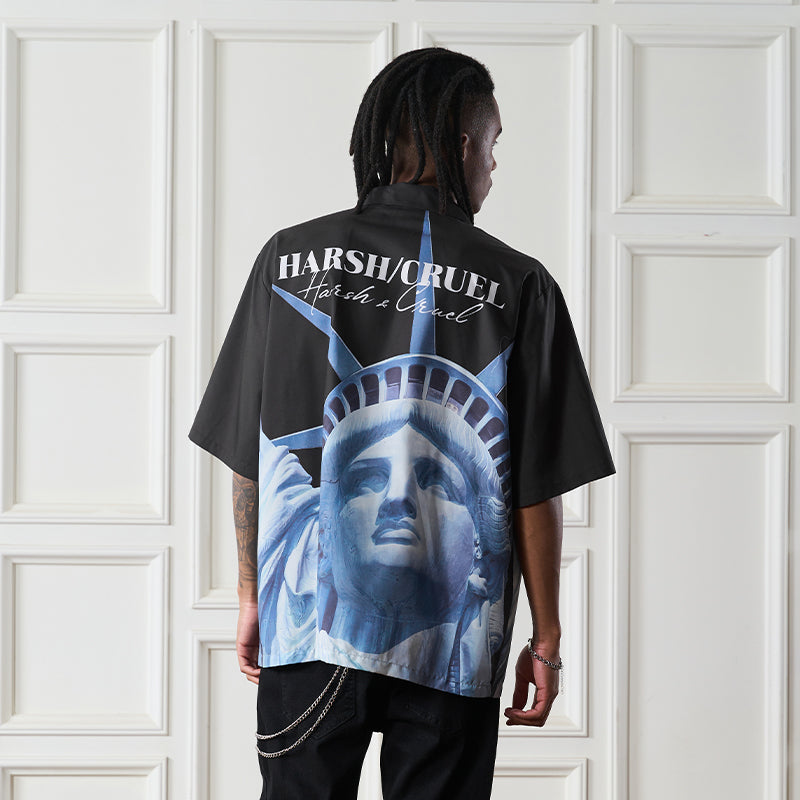Statue of Liberty printed Cuban Shirt