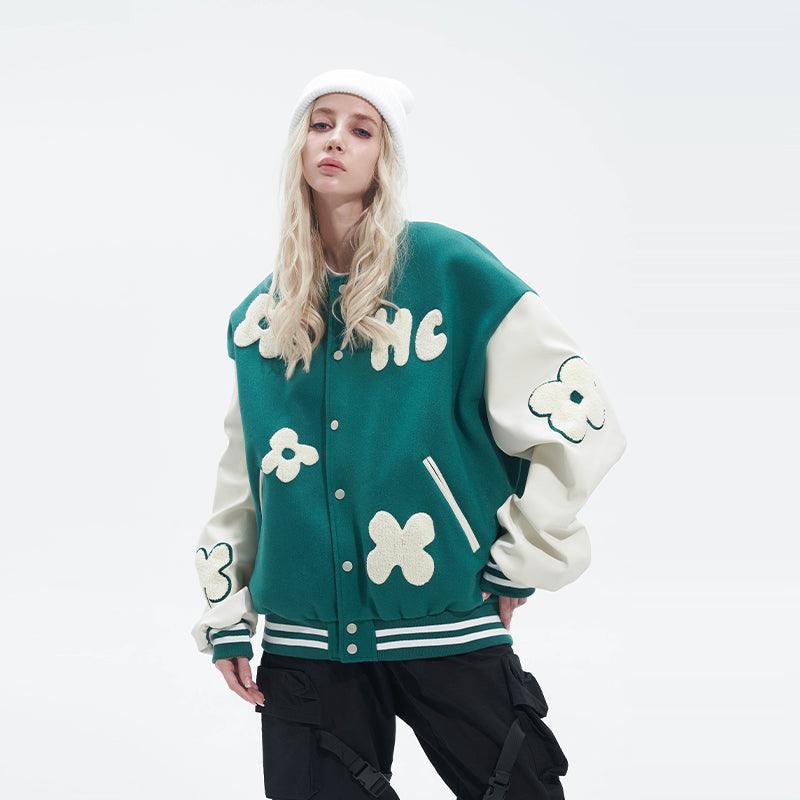 Embroidered Clouds Woolen Varsity Jacket – Copping Zone