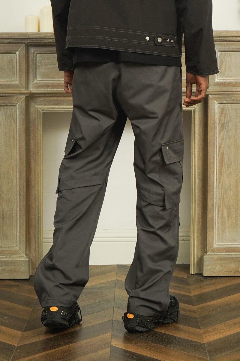 Empty Reference Casual Straight Pockets Trousers