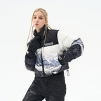 H/C Snow Mountain Printed Crop Jacket