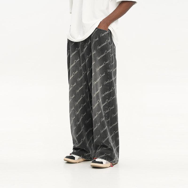 All Over Logo Printed Jeans