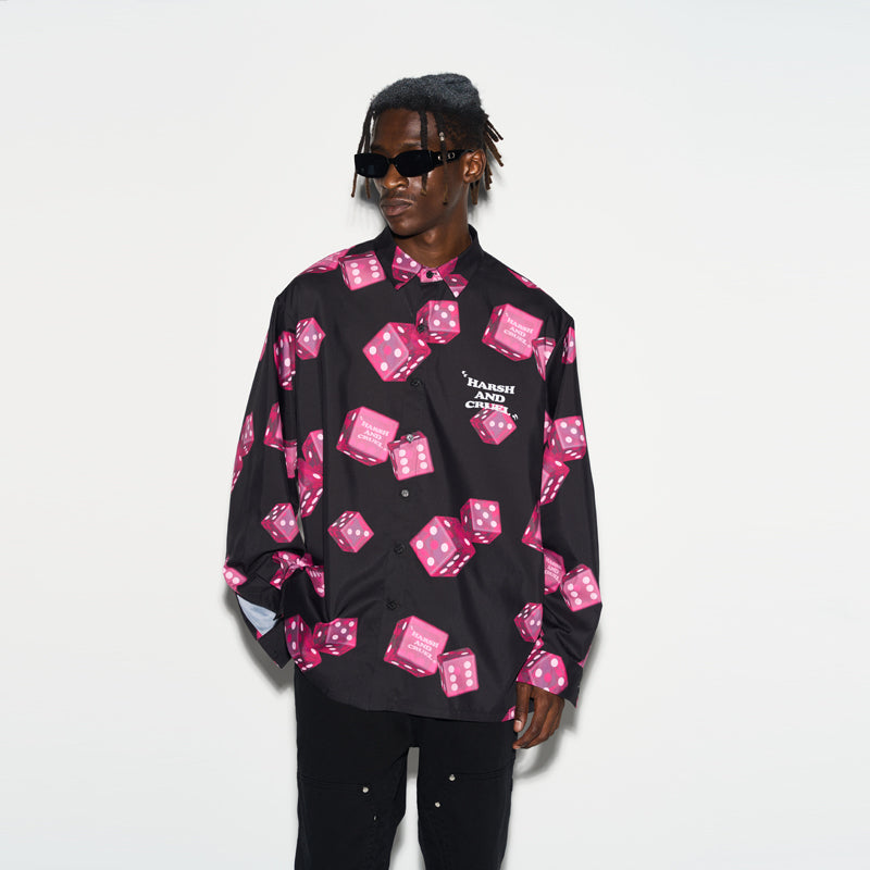 H/C 3D Dice Full Print L/S Shirt