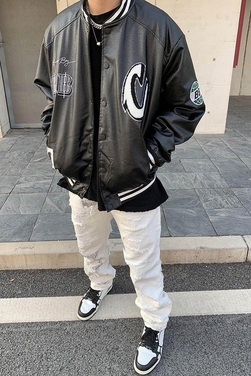 CZ Destroyed Straight White Jeans