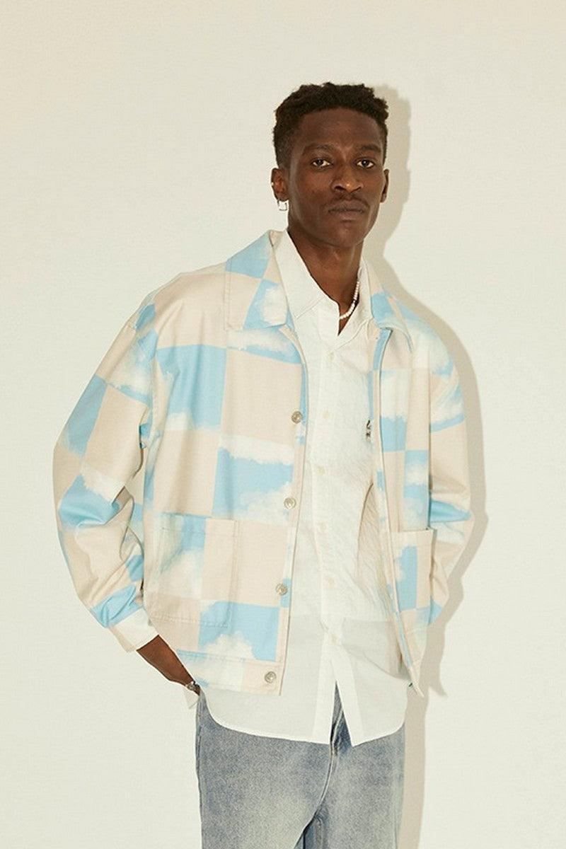Empty Reference Clouds Print Coach Jacket