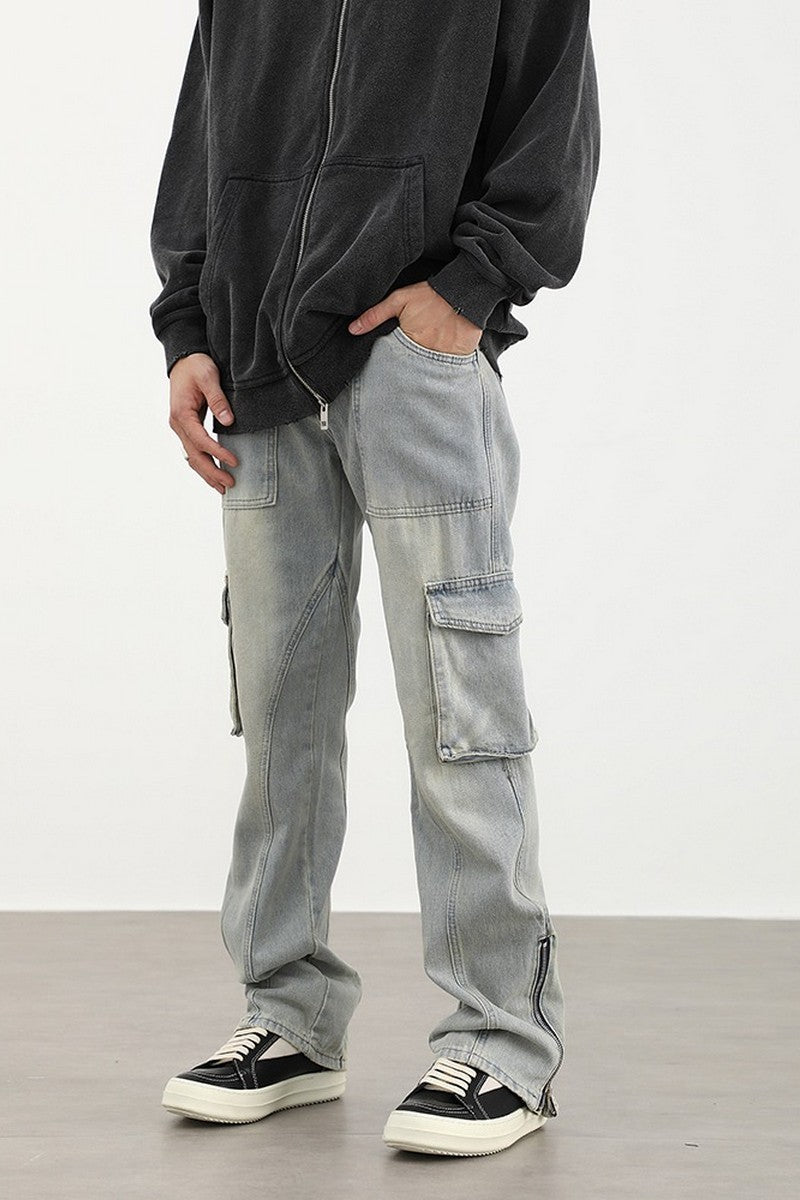 CZ Multi Pocket Zip Jeans