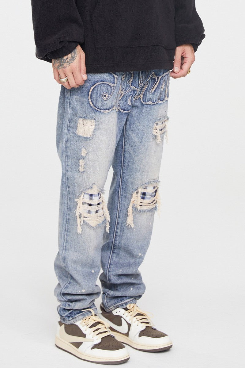 F2CE Storm Embroidered Straight Jeans