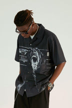 Empty Reference Doberman Print Cuban Shirt
