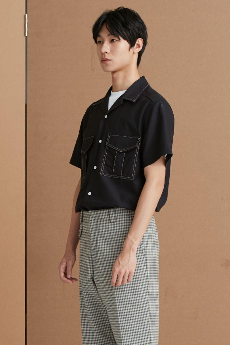 Mix7 Black Drawn Cuban Shirt